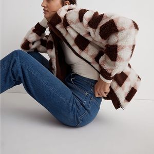 (Re)sourced Sherpa Quilted Bomber Jacket in Patchwork Stars